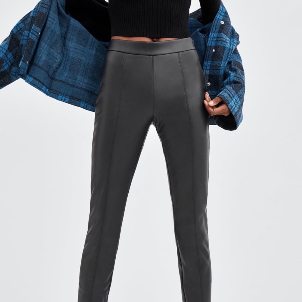 NWT Zara Faux Leather Leggings Size M